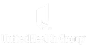White logo of UnitedHealth Group with a stylized U shape above the company name, both displayed on a light gray background.