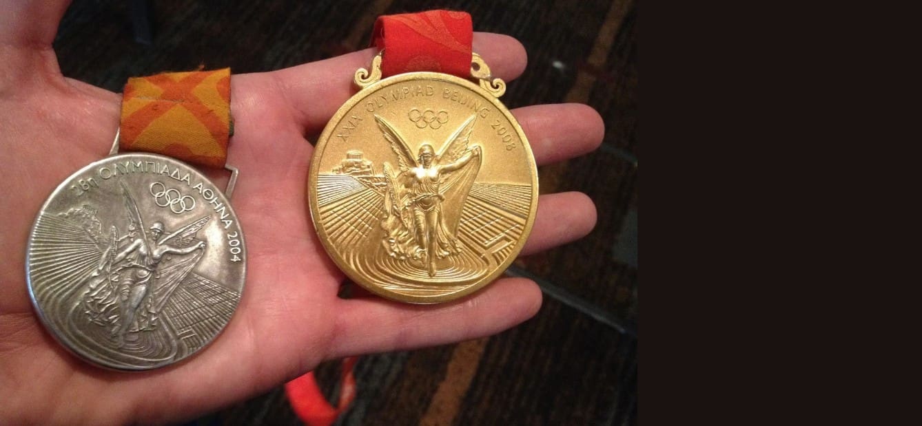 long gold medal and silver medal